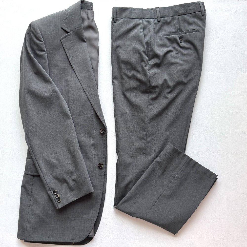 BOSS Hugo Boss Suit The Jam/Sharp Grey Virgin Wool Stretch 42L Tall 33W